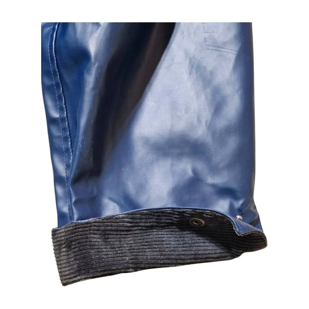 Vintage RARE Ralph‎ Lauren Blue Rubberized Canvas Trench Coat Saling 80s Adult M
